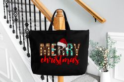 merry christmas tote bags santas gift bags, gift for mom, christmas present totes, gift for friends totes