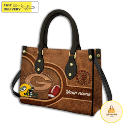 Green Bay Packers-custom Name Nfl Leather Bag, Custom Bag