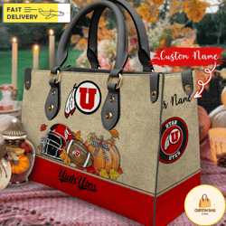 ncaa utah utes autumn women leather bag, custom bag