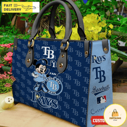 Tampa Bay Rays Minnie Women Leather Hand Bag, Custom Bag