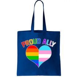 proud ally heart tote bag