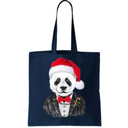 santa claus panda bear tote bag