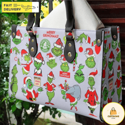 christmas grinch leather bag,grinch lovers handbag