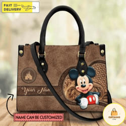 custom name mickey leather bag,mickey handbag,disney lovers handbag