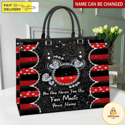 diamond heart mickey handbag, anniversary mickey handbag, disney leatherr handbag