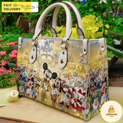 disney christmas handbag, leather disney handbag, disney christmas  women bag 4