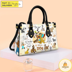 flutoandgoofy leather handbag,dog cute handbag,disney lovers handbag