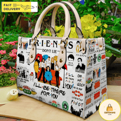 friends lover sticker collection leather bag women leather hand bag, women leather bag, music trending handbag 1