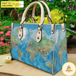 globe world map purse tote bag handbag for women, woman shoulder bag, crossbody bag