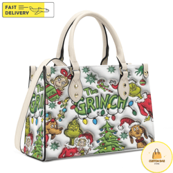 grinch christmas collection handbag, leather christmas handbag, grinch women bag 4