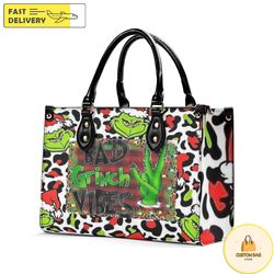 grinch christmas collection handbag, leather christmas handbag, grinch women bag 5