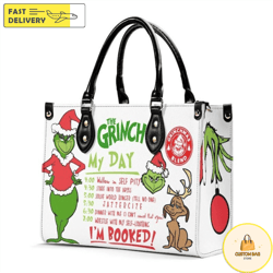 grinch christmas collection handbag, leather christmas handbag, grinch women bag