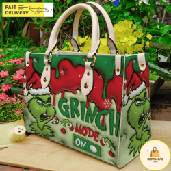 grinch christmas leather bag,the grinch leather handbag,the grinch crossbody bag