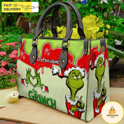 grinch leather handbag,grinch christmas handbag,grinch lovers handbag 6