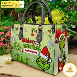 grinch leather handbag,grinch christmas handbag,grinch lovers handbag 7