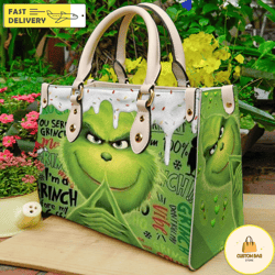 grinch leather handbag,grinch christmas handbag,grinch lovers handbag 9