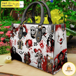 halloween leather handbag, michael myers handbag, horror movie characters bag