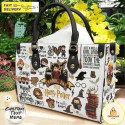 harry potter handbag, custom harry potter leather bag,  harry shoulder bag 8