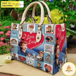 i love lucy leather handbag, i love lucy sitcom women bag, i love lucy bags gift for her 1