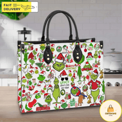 the grinch christmas purse  leather bag handbag for women