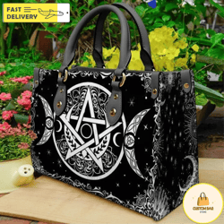 wicca leather bag wicca star handbag, wicca handbag, custom leather bag, woman handbag