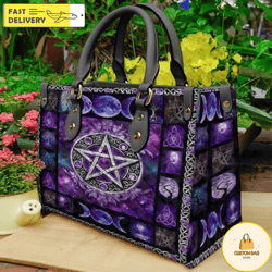 wicca leather bag witch vibes handbag, wicca handbag, custom leather bag, woman handbag