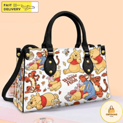 winnie the pooh handbag, pooh bear cartoon leather bag, pooh bear shoulder bag 3