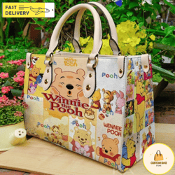 winnie the pooh handbag, pooh bear cartoon leather bag, pooh bear shoulder bag 5