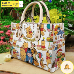 winnie the pooh handbag, pooh bear cartoon leather bag, pooh bear shoulder bag 6