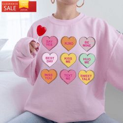 candy heart valentine tee shirts womens valentines gifts for mom  happy place for music lovers