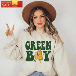 cheese head green bay crewneck wisconsin sweatshirt  happy place for music lovers