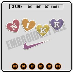 nike heart embroidery design