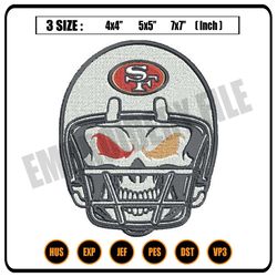 skull helmet san francisco 49ers embroidery design