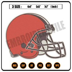 helmet cleveland browns embroidery design, browns embroidery, nfl embroidery