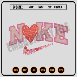 nike heart embroidery designs, nike valentine embroidery design file ,nike embroidery design,embroidery design,embroider