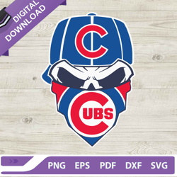 chicago cubs skull svg, cubs baseball team skull svg, mlb chicago cubs svg,nfl svg, football svg, super bowl svg