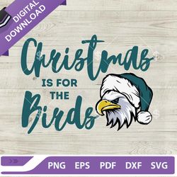 christmas is for the birds svg, philadelphia eagles christmas svg, nfl football logo santa hat svg png,nfl svg, football