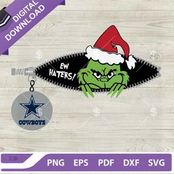 ew haters grinch christmas cowboys svg, the grinch dallas cowboys svg, dallas cowboys grinch,nfl svg, football svg, supe