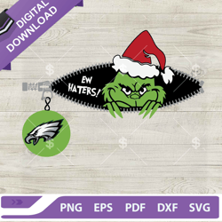 ew haters grinch christmas eagles svg, the grinch philadelphia eagles svg, philadelphia eagles grinch,nfl svg, football