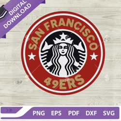 san francisco 49ers starbuck logo svg, nfl san francisco 49ers svg, football starbuck logo svg,nfl svg, football svg, su