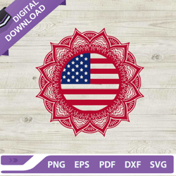 american flag mandala svg, american flag svg, mandala svg