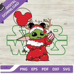 baby yoda christmas light svg, star wars svg, baby yoda christmas svg