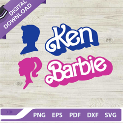 barbie and ken doll svg, barbie svg, ken  cutting file cricut