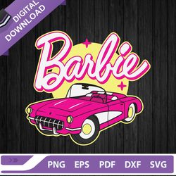 barbie car svg, convertible car barbie svg, barbie doll svg