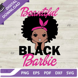 beautiful black barbie svg, afro black barbie svg, barbie movie svg