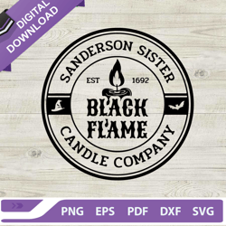 black flame candle company svg, sanderson sister svg, halloween hocus pocus svg