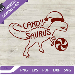 candy saurus christmas svg, christmas t rex candy saurus svg, santa dinosau svg