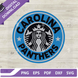 carolina panthers starbucks logo svg, carolina panthers football team svg, nfl football starbucks coffee logo svg