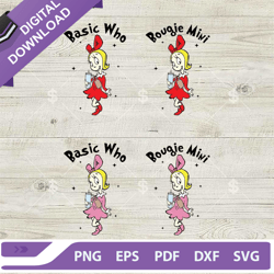 cindy lou who stanley tumbler and bag svg, basic who svg, grinch cindy lou bougie