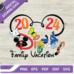 disney family vacation mickey and friends 2024 svg, family vacation svg, magical world vacation